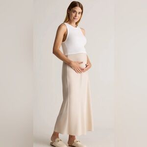 Quince Washable Stretch Silk Maternity Skirt Small